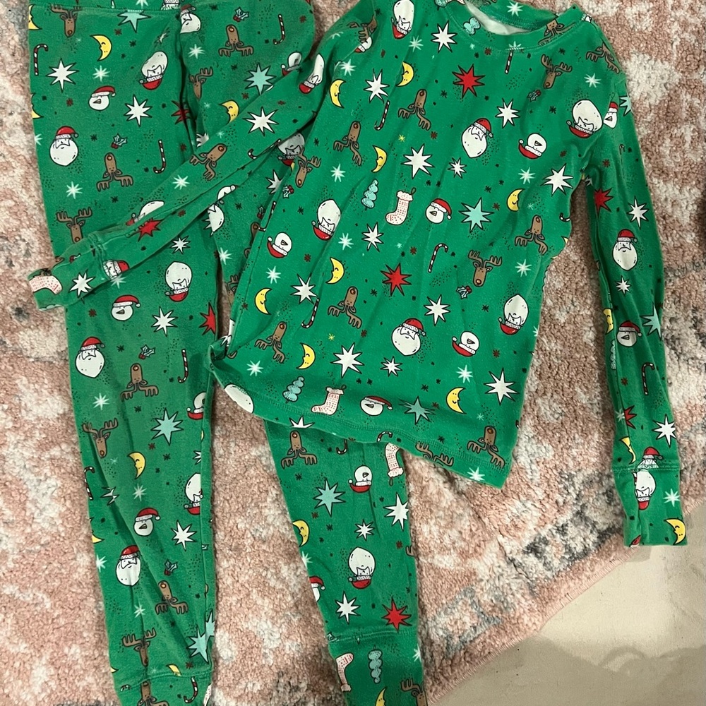 Festive Green Kids Pajamas